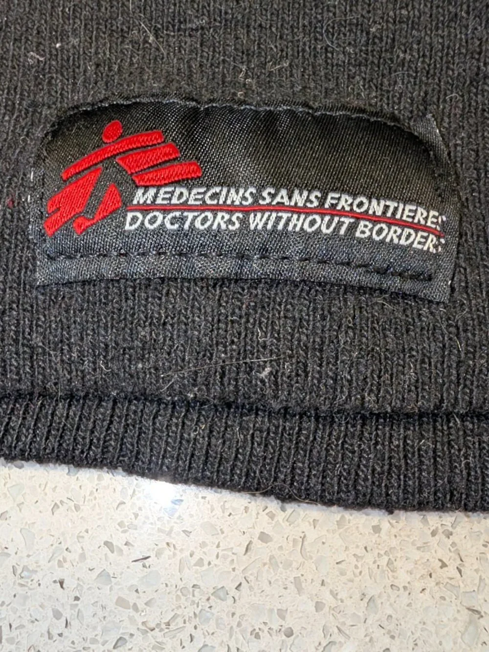 Kid's Medecins Sans Frontières Doctors Without Borders Black Beanie Skull Cap